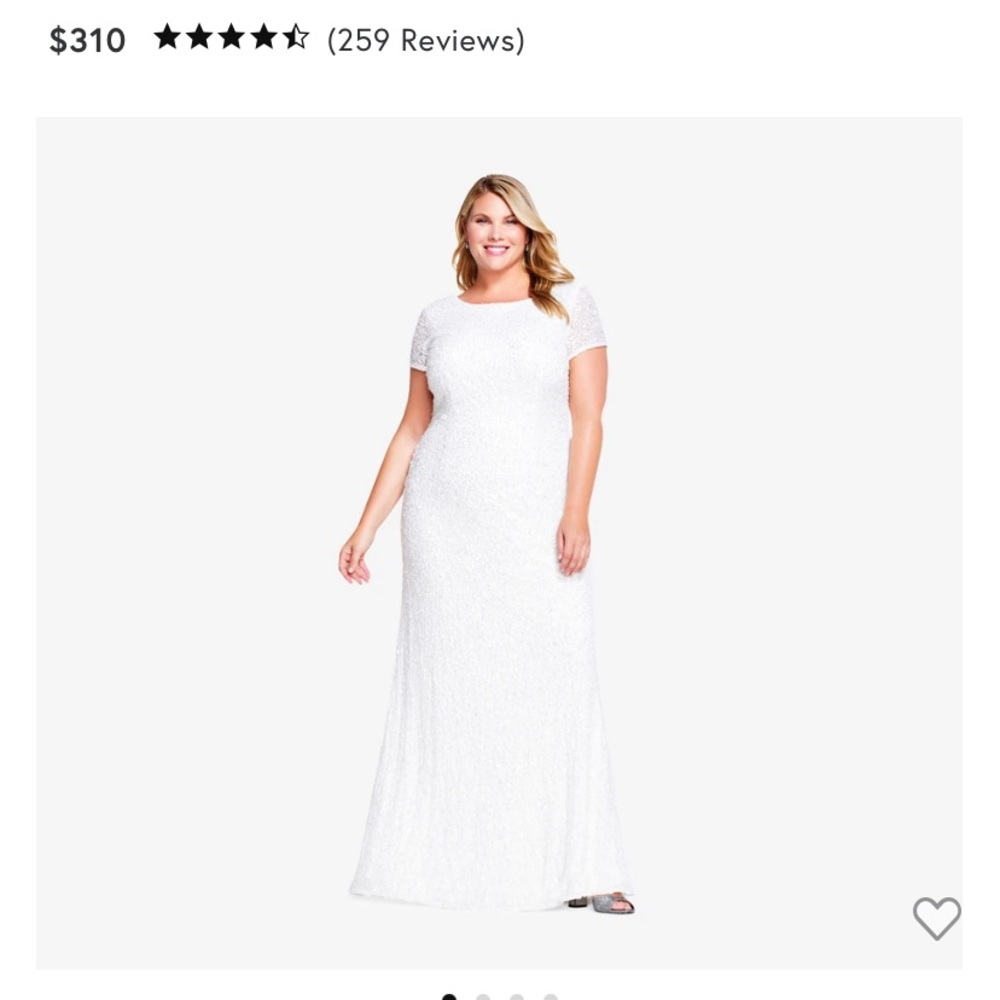 NWT Adrianna Papell Sequin Ivory Gown